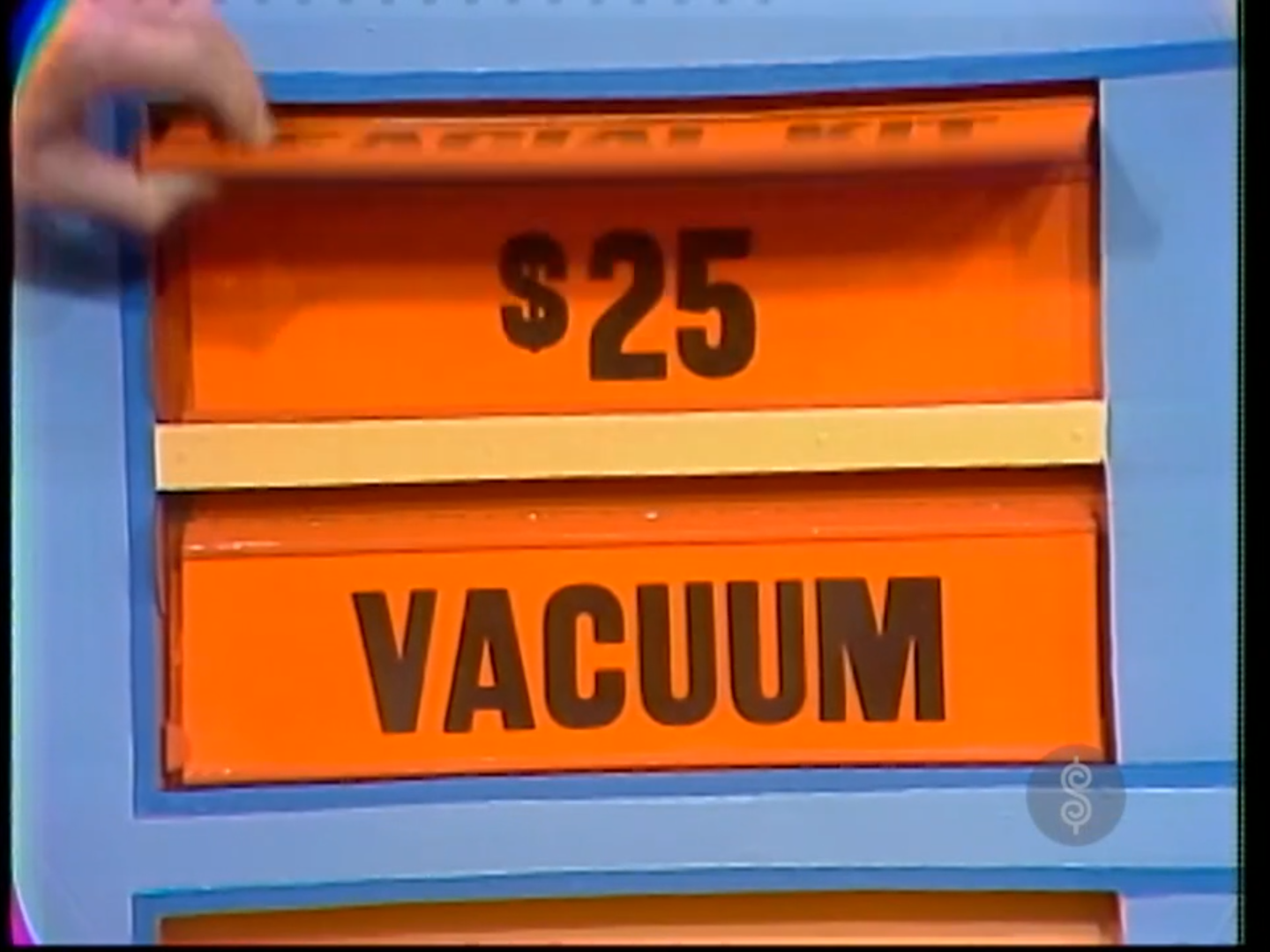 Display showing the prices of a facial kit valued at  and a vacuum cleaner in a game from The Price is Right.