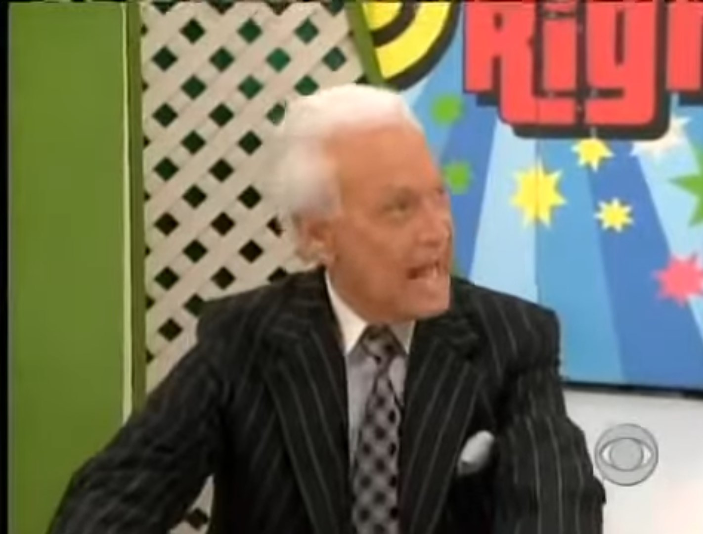 Bob Barker is exasperated that Joy has won Ten Chances at the last second