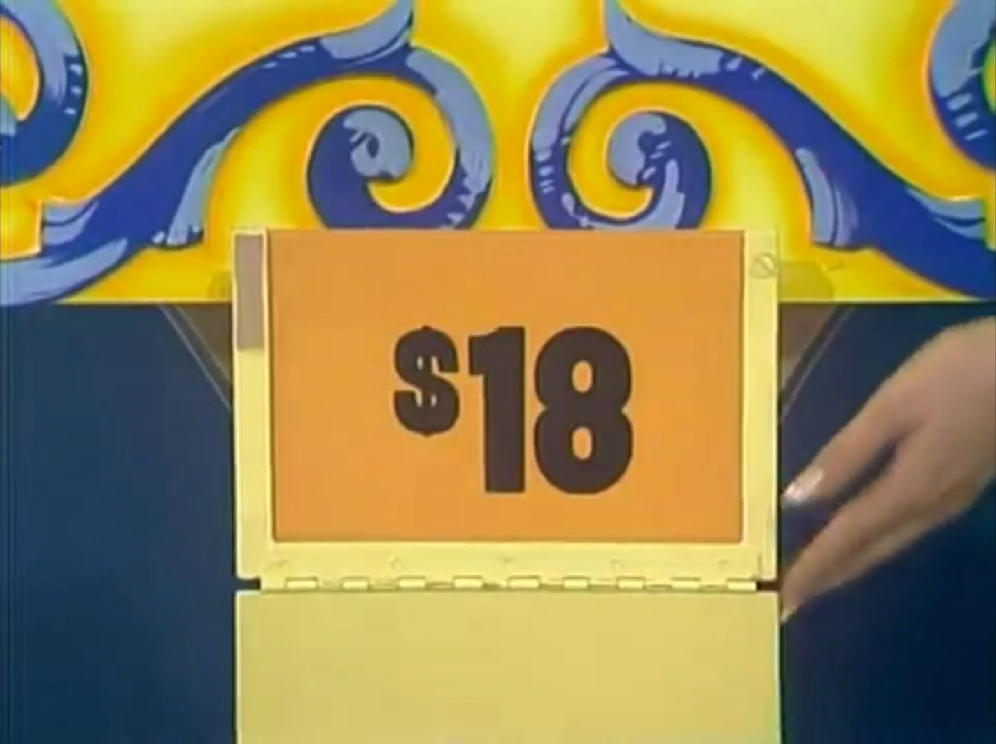 An orange card displaying the price , set against a colorful background.