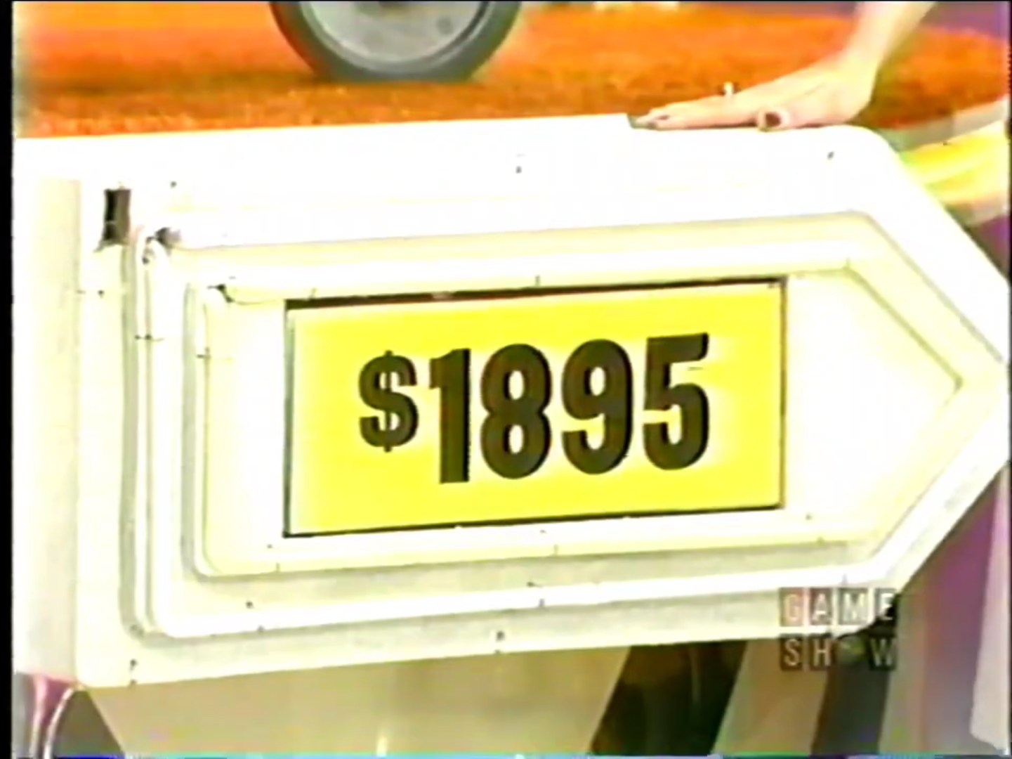 95 price display from the game show, indicating the actual price of a prize.