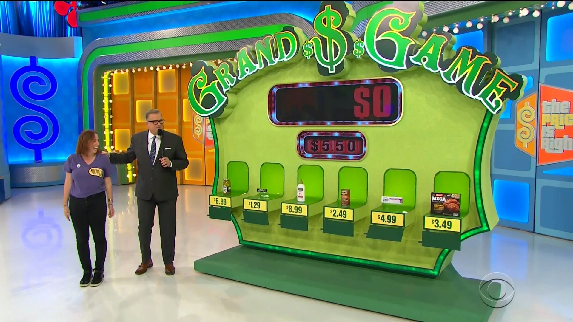 A red Grand Game board, representing a loss and 0 in prize money won.