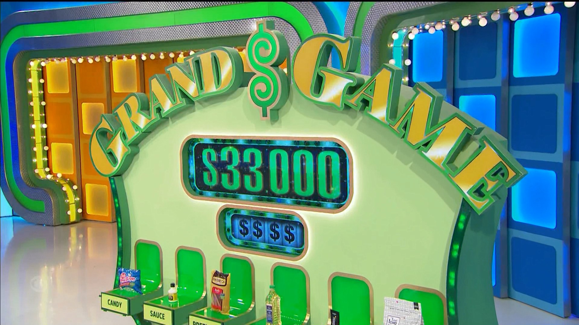 Grand Game being played for $33,000 to celebrate the final episode of The Price is Right taped at Studio 33.