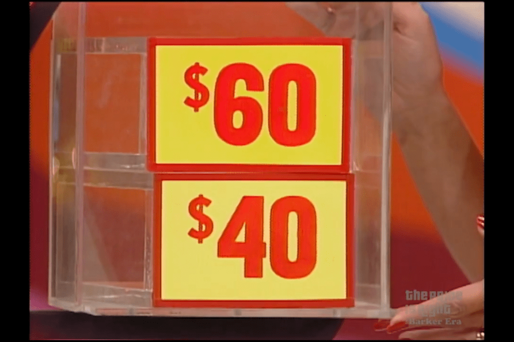  and  price tags displayed on colorful cards, associated with the Balance Game.