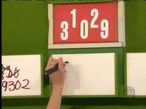 Joy scribbles all over the Ten Chances board while Bob Barker shouts "NO, Joy! You've used the one twice!"