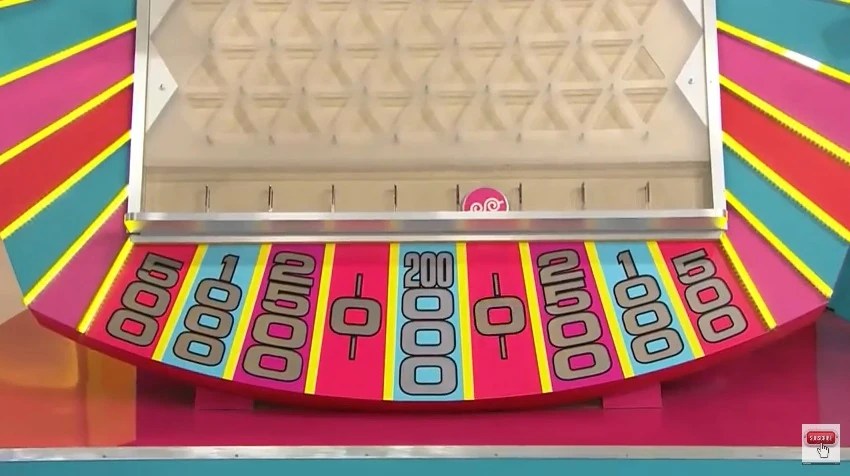 A Plinko chip falling in the $0 slot instead of $200,000 on The Price is Right.
