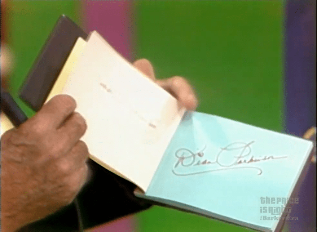 An autograph book with Dian Parkinson's signature in Walk of Fame